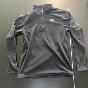 North Face Quarter Zip Black Fleece Pullover Sz S